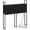 Image de vidaXL Tête de lit avec espace de rangement avec station de recharge Noir imitation chêne