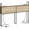 Image de Tête de lit vidaXL avec rangement et station de recharge, chêne Sonoma