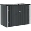 Image de vidaXL Coffre de jardin noir 151,5 x 82 x 110,5 cm Acier