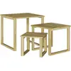 Image de vidaXL Table, 3 pièces, couleur naturelle, 50,5 x 50 x 46 cm, en bois de pin traité