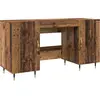 Image de vidaXL Bureau avec étagère Vieux bois 140 x 50 x 75 cm Bois composite