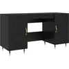 Image de vidaXL Bureau avec étagère noir aspect chêne 140 x 50 x 75 cm