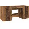 Image de vidaXL Bureau avec étagère Vieux bois 140 x 50 x 75 cm Bois composite