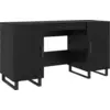 Image de vidaXL Bureau avec étagère noir aspect chêne 140 x 50 x 75 cm