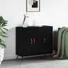 Image de Buffet vidaXL noir aspect chêne 89,5 x 34 x 80 cm en aggloméré