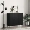 Image de Buffet vidaXL noir aspect chêne 90 x 32,5 x 80 cm en aggloméré