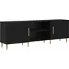 Image de vidaXL Armoire TV noir imitation chêne 150 x 30 x 50 cm Matériau dérivé du bois