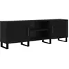 Image de vidaXL Armoire TV noir imitation chêne 150 x 30 x 50 cm Matériau dérivé du bois