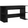 Image de vidaXL Bureau avec étagère noir aspect chêne 140 x 50 x 75 cm