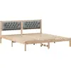 Image de vidaXL Cadre de lit gris clair 160 x 200 cm Pin massif