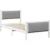 Image de vidaXL Cadre de lit avec tête de lit gris clair 90 x 190 cm Tissu