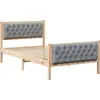 Image de vidaXL Cadre de lit gris clair 100 x 200 cm Pin massif