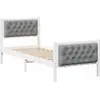 Image de vidaXL Cadre de lit gris clair 80 x 200 cm Pin massif