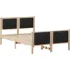 Image de vidaXL Cadre de lit brun et noir 120 x 190 cm pin massif