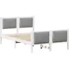 Image de vidaXL Cadre de lit blanc et gris clair 120 x 190 cm pin massif