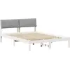 Image de vidaXL Cadre de lit blanc et gris clair 140 x 190 cm pin massif