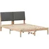 Image de vidaXL Cadre de lit avec tête de lit Marron 135 x 190 cm Pin massif