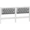 Image de vidaXL Tête de lit Autres Blanc et Gris clair 160 cm Pin massif