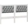 Image de vidaXL Tête de lit Autres Blanc et Gris clair 150 cm Pin massif