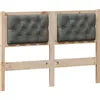 Image de vidaXL Tête de lit marron et gris foncé 135 cm pin massif