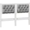 Image de vidaXL Tête de lit Autres Blanc et Gris clair 135 cm Pin massif