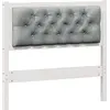 Image de vidaXL Tête de lit Autres Blanc et Gris clair 90 cm Pin massif