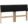 Image de vidaXL Tête de lit rembourrée noire 135 cm Pin massif