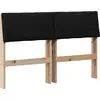 Image de vidaXL Tête de lit rembourrée noire 120 cm Pin massif