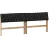 Image de vidaXL Tête de lit rembourrée noire 200 cm Pin massif