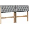 Image de vidaXL Tête de lit rembourrée gris clair 150 cm Pin massif