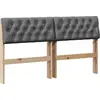Image de vidaXL Tête de lit rembourrée gris foncé 150 cm Pin massif