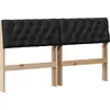 Image de vidaXL Tête de lit rembourrée noire 140 cm Pin massif