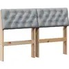 Image de vidaXL T  te de lit rembourr ©e gris clair 120 cm Pin massif