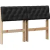 Image de vidaXL Tête de lit rembourrée noire 120 cm Pin massif