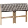 Image de vidaXL Tête de lit rembourrée taupe 120 cm Pin massif
