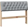 Image de vidaXL Tête de lit rembourrée gris clair 100 cm Pin massif