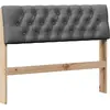 Image de vidaXL Tête de lit rembourrée gris foncé 100 cm Pin massif