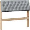 Image de vidaXL T  te de lit rembourr ©e gris clair 90 cm Pin massif