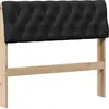 Image de vidaXL Tête de lit rembourrée noire 90 cm Pin massif