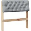 Image de vidaXL Tête de lit rembourrée gris clair 80 cm Pin massif