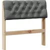 Image de vidaXL Tête de lit rembourrée gris foncé 80 cm Pin massif