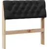 Image de vidaXL Tête de lit rembourrée noire 80 cm Pin massif