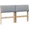 Image de vidaXL Tête de lit rembourrée gris clair 140 cm Pin massif
