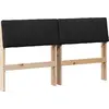 Image de vidaXL Tête de lit rembourrée noire 135 cm Pin massif