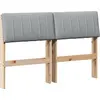 Image de vidaXL T  te de lit rembourr ©e gris clair 120 cm Pin massif
