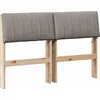 Image de vidaXL Tête de lit rembourrée taupe 120 cm Pin massif