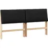 Image de vidaXL Tête de lit rembourrée noire 180 cm Pin massif