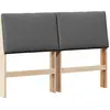 Image de vidaXL Tête de lit rembourrée gris foncé 160 cm Pin massif