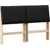 Image de vidaXL Tête de lit rembourrée noire 140 cm Pin massif