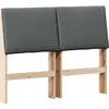 Image de vidaXL Tête de lit rembourrée gris foncé 135 cm Pin massif